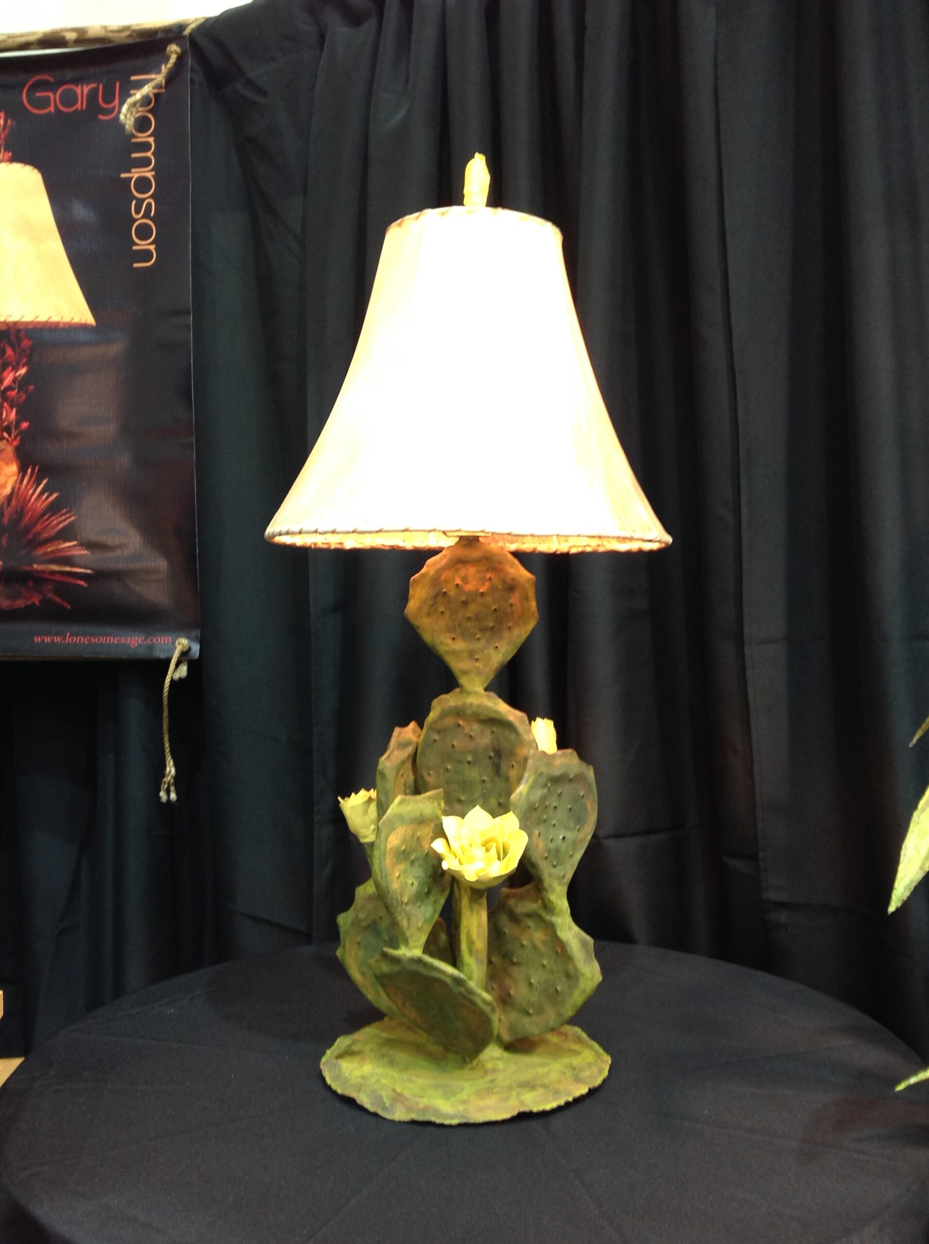 Mex Cactus Lamp Yellow Blooms Small