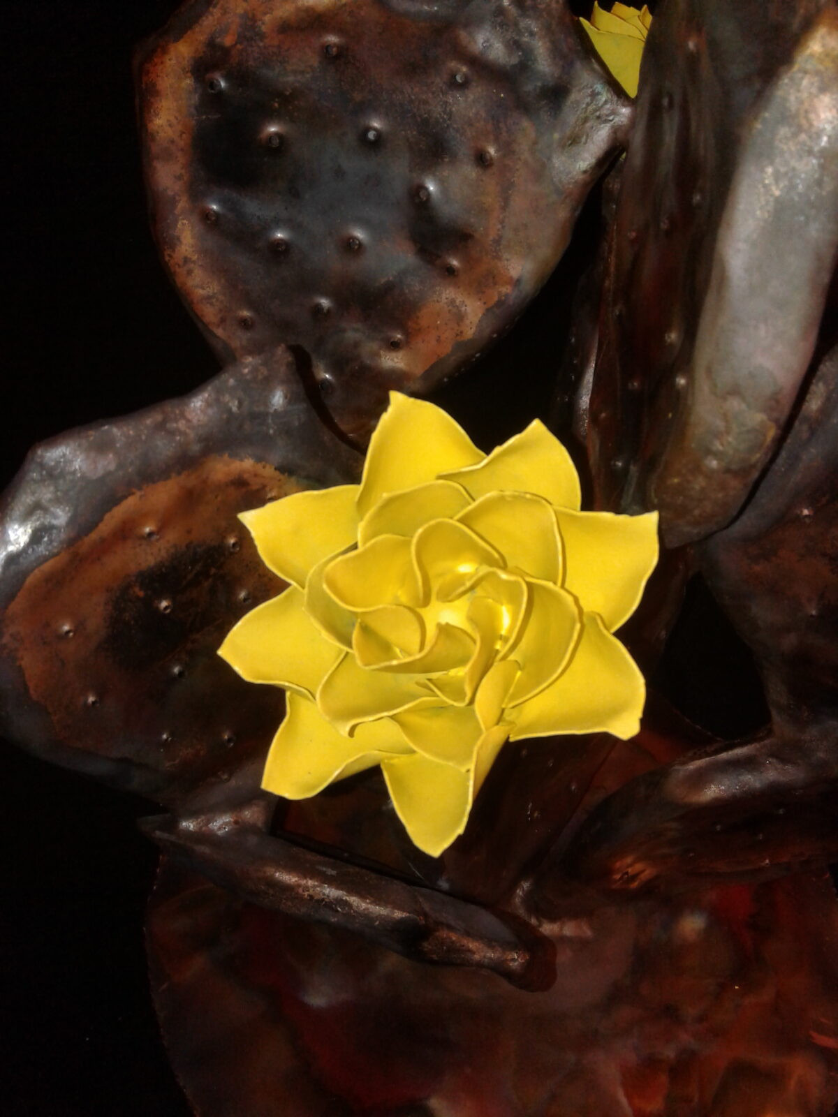 Yellow Bloom On Cactus Lamp